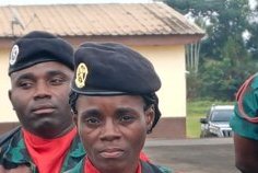 Mouila&nbsp;: présentation du drapeau au contingent 2023 B du génie militaire