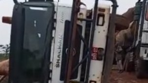 Mouila&nbsp;: le pont de Doussama impraticable après un croisement de deux grumiers 